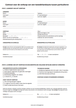 contract - factuur auto tweedehands model